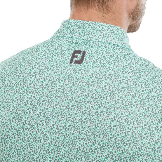 FootJoy Confetti Print Halbarm Polo türkis