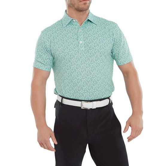 FootJoy Confetti Print Halbarm Polo türkis