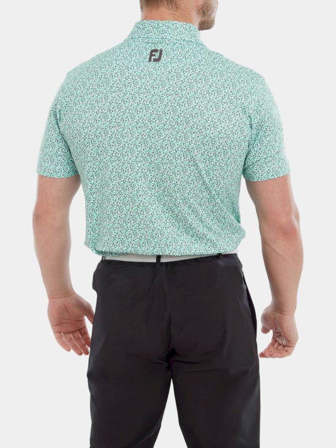 FootJoy Confetti Print Halbarm Polo türkis