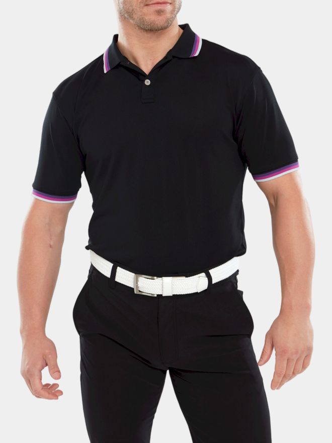 FootJoy Solid Halbarm Polo schwarz