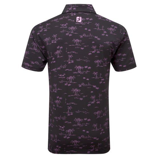 FootJoy  Tropic Golf Print Half Sleeve Polo black