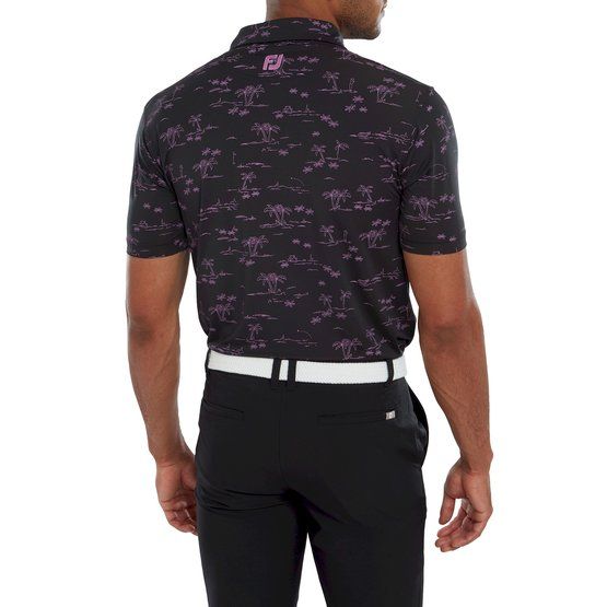 FootJoy  Tropic Golf Print Half Sleeve Polo black