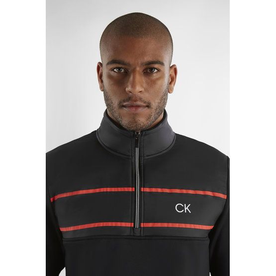 Calvin Klein HARROW HYBRID HALF ZIP Stretch Midlayer schwarz