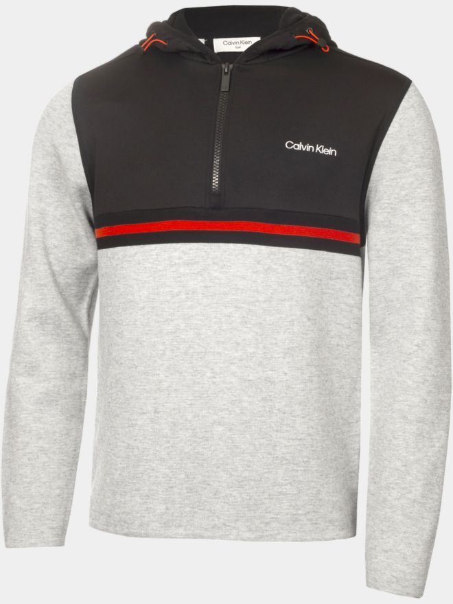 Calvin Klein ADDINGTON HOODED HALF ZIP Stretch Midlayer hellgrau melange