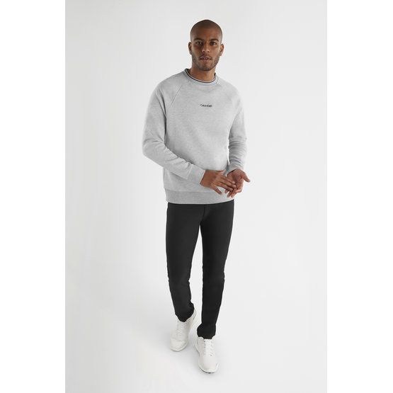 Calvin Klein  RENDELL CREWNECK SWEATER  mikina světle šedá melanžová