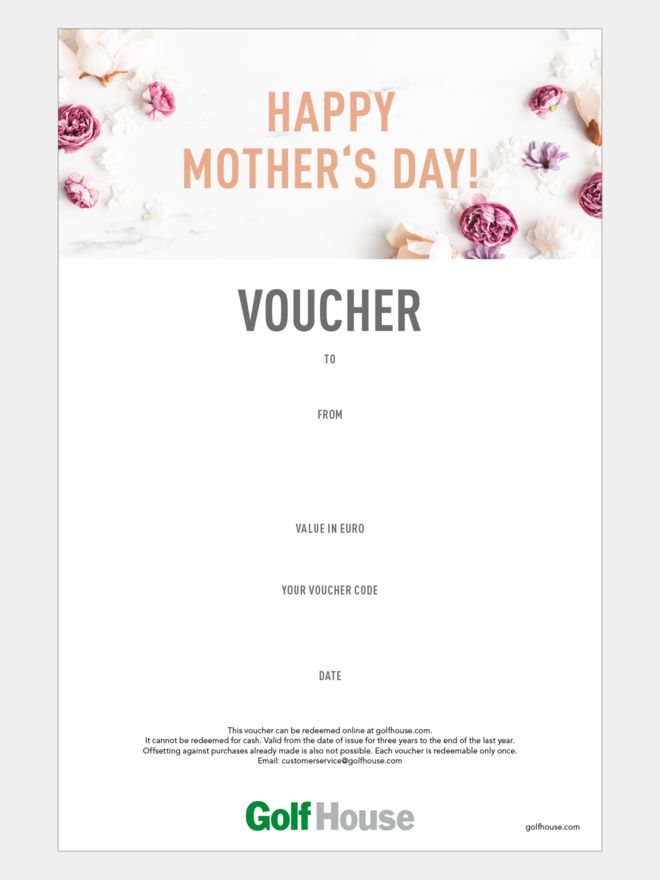 Golf House Gutschein zum Drucken Muttertag