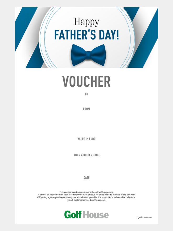 Golf House Gutschein zum Drucken Vatertag