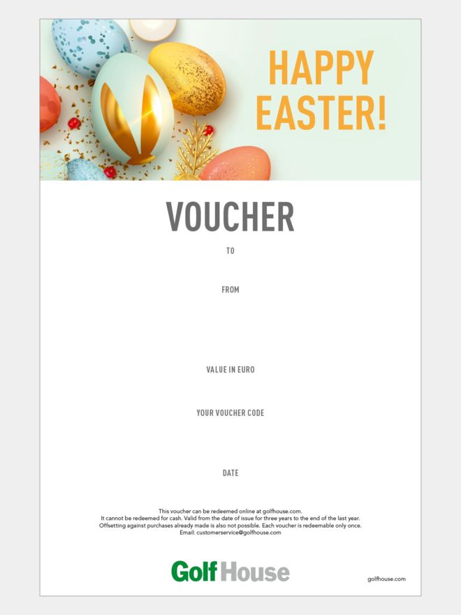 Golf House Gutschein zum Drucken Ostern
