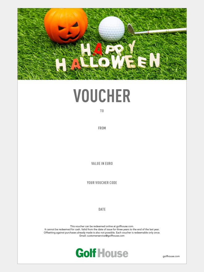 Golf House Gutschein zum Drucken Halloween