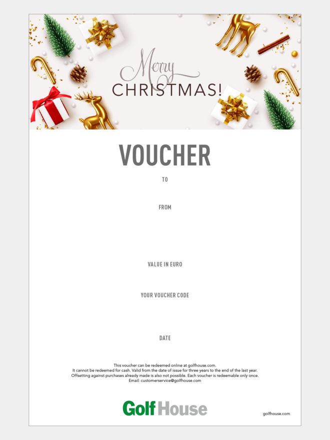 Golf House Gutschein zum Drucken Weihnachten