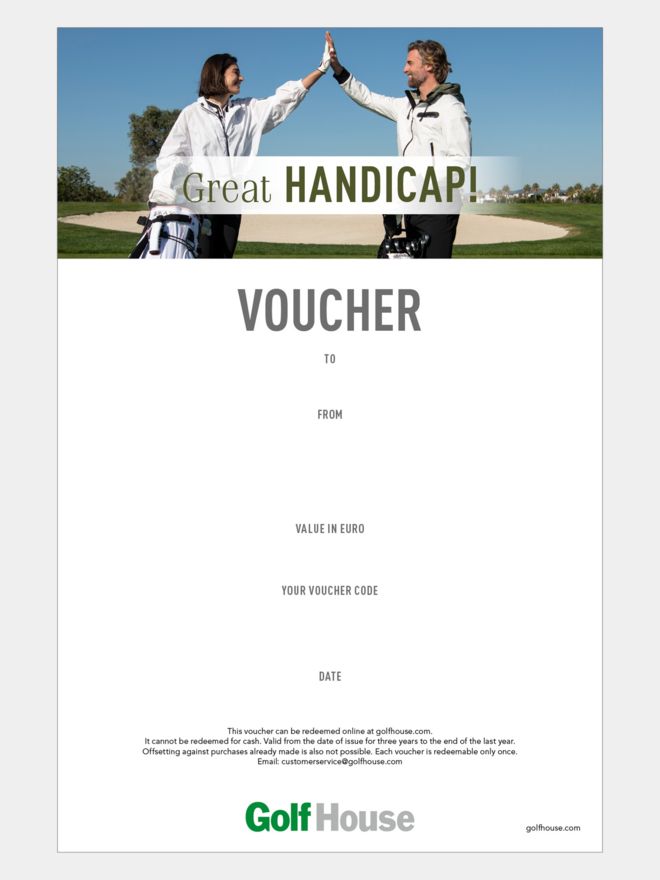 Golf House Gutschein zum Drucken Handicap