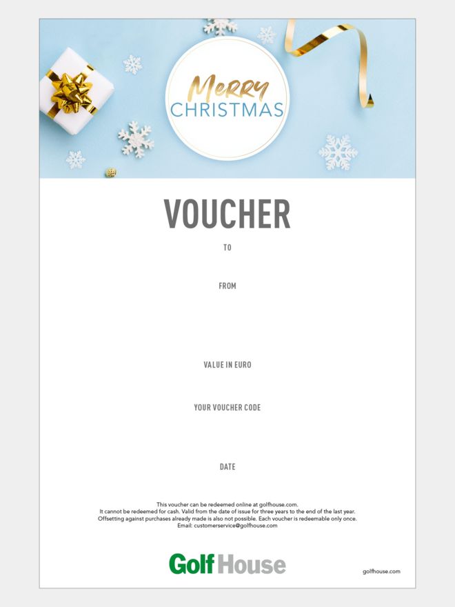 Golf House Gutschein zum Drucken Merry Christmas