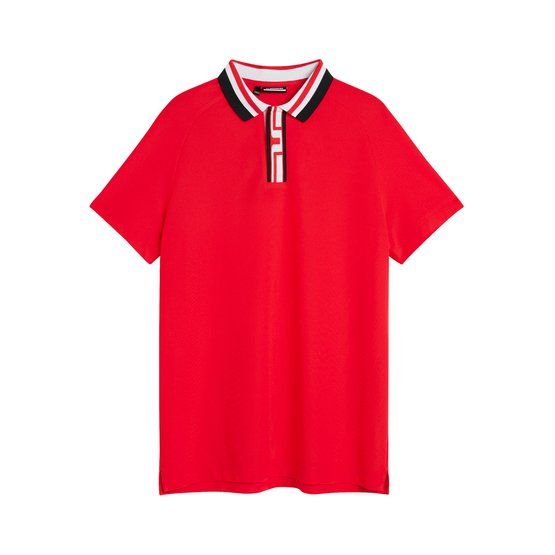 J.Lindeberg  Neck Regular Fit Half Sleeve Polo red