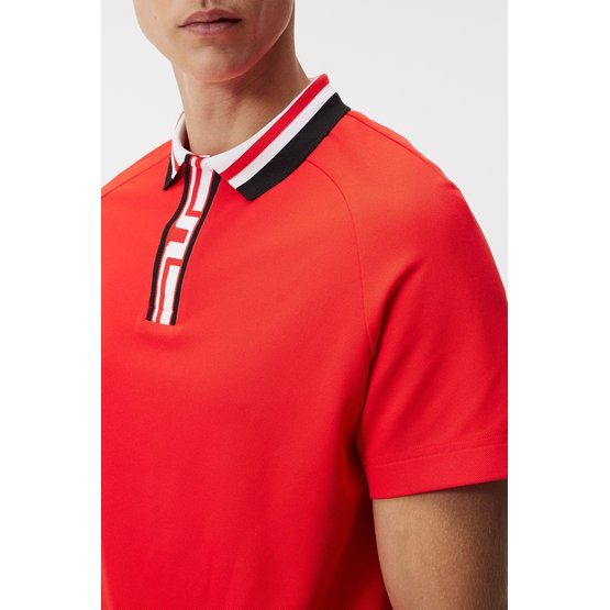 J.Lindeberg  Neck Regular Fit Half Sleeve Polo red