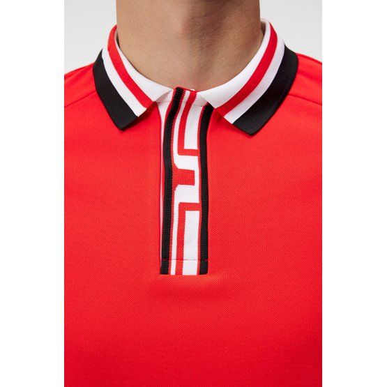 J.Lindeberg  Neck Regular Fit Half Sleeve Polo red