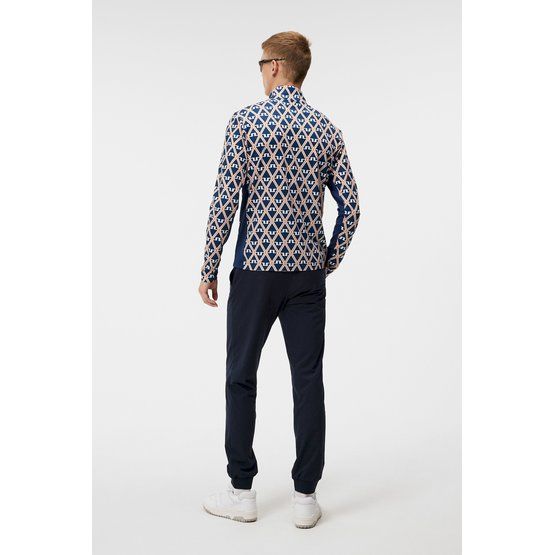 J.Lindeberg Luke Print Half Zip Stretch Midlayer blau