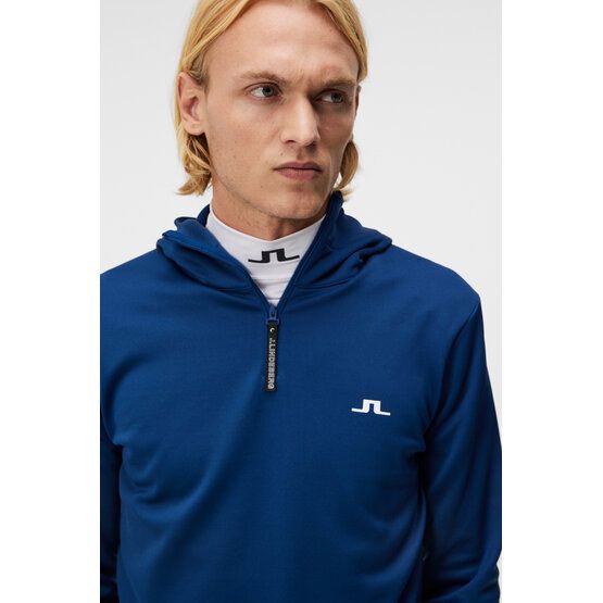 J.Lindeberg Aerial Quarter Hood Stretch Midlayer blau