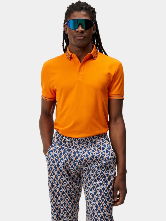 J.Lindeberg Austin Regular Halbarm Polo orange