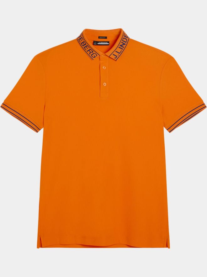 J.Lindeberg Austin Regular Halbarm Polo orange