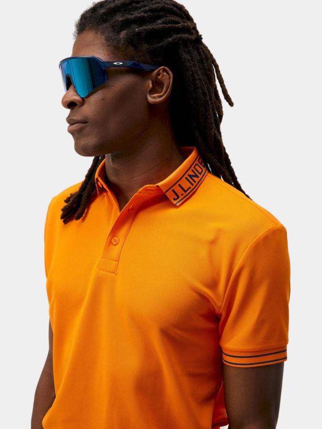 J.Lindeberg Austin Regular Halbarm Polo orange