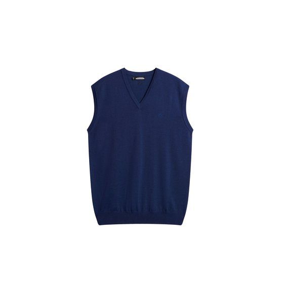 J.Lindeberg Liam Knitted Vest Pullunder Strick blau