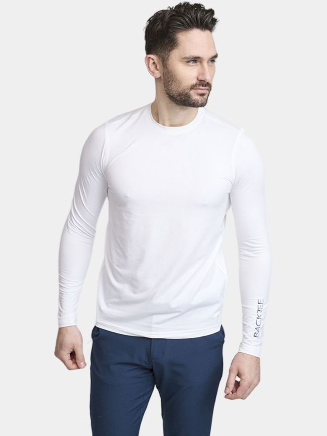 Backtee First Skin Round Neck Stretch Unterzieher weiß