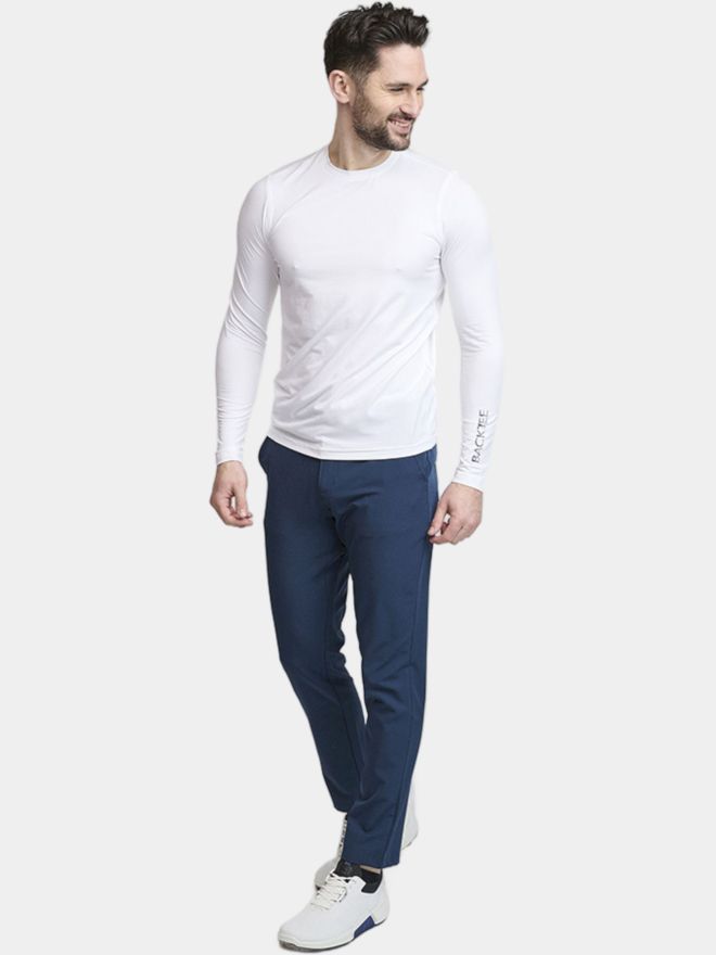 Backtee First Skin Round Neck Stretch Unterzieher weiß