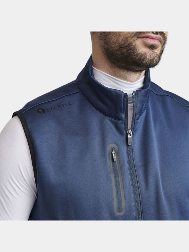 Backtee Shield Midlayer Slipover Windstopp Weste navy