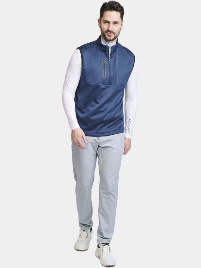 Backtee Shield Midlayer Slipover Windstopp Weste navy