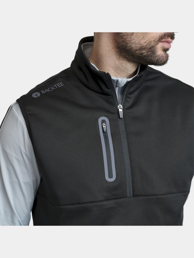 Backtee Shield Midlayer Slipover Windstopp Weste schwarz