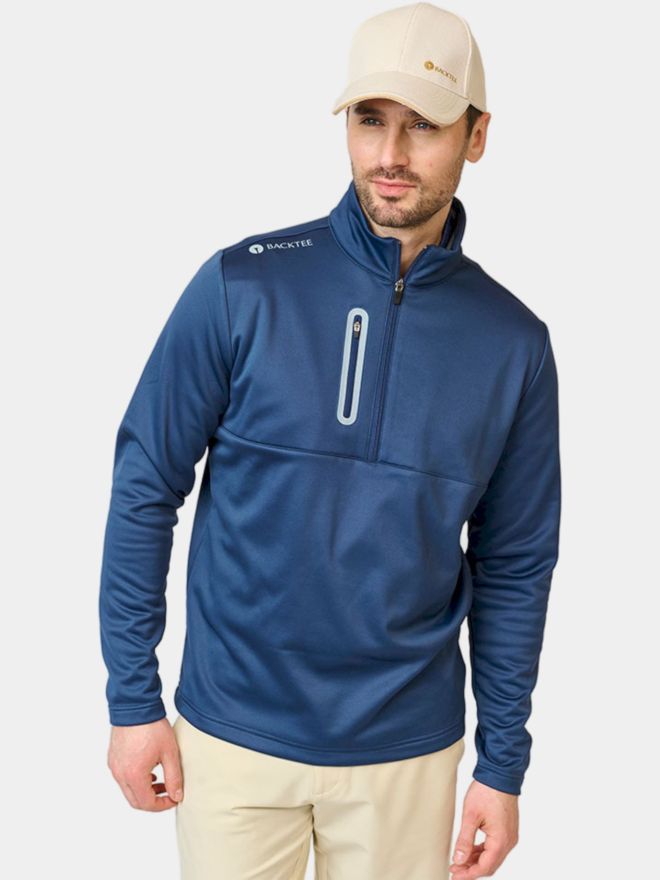 Backtee Zipneck Shield Midlayer Stretch Midlayer navy