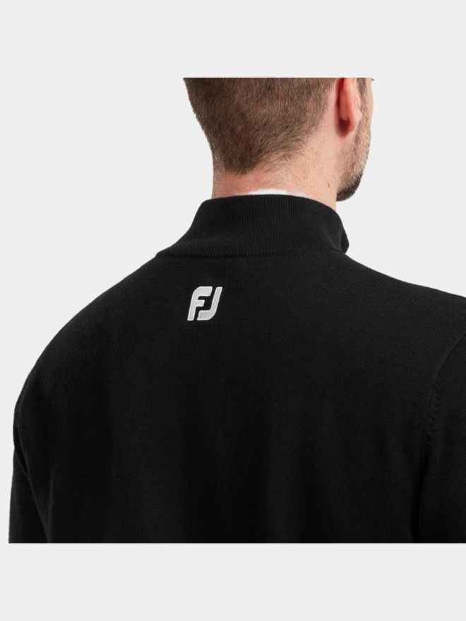 FootJoy WOOL BLEND 1/2 ZIP LINED Windstopp Strick schwarz