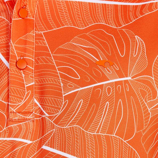 Daniel Springs Druck Leaf Polo Halbarm orange
