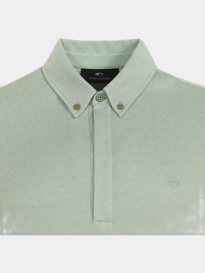 Daniel Springs 2-Tone Pique Thermo Polo Long Sleeve olive