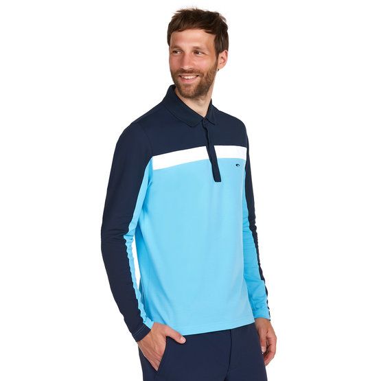 Daniel Springs Pique Thermo Polo Long Sleeve blue