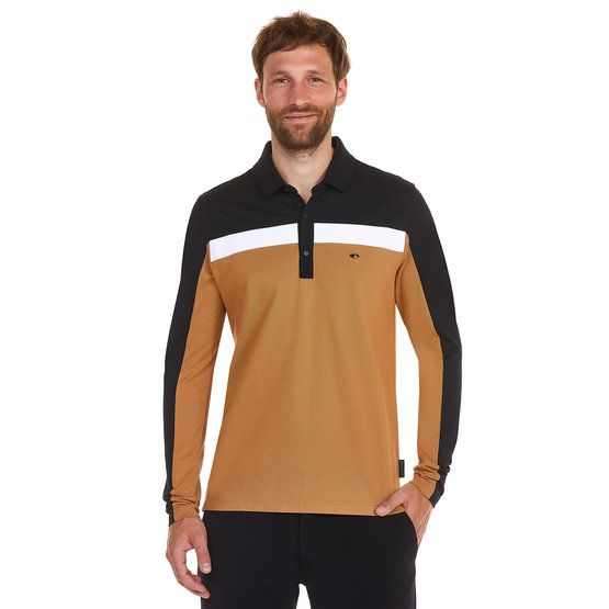 Daniel Springs Pique Thermo Polo Langarm camel