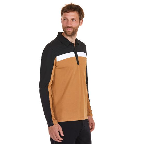 Daniel Springs Pique Thermo Polo Langarm camel