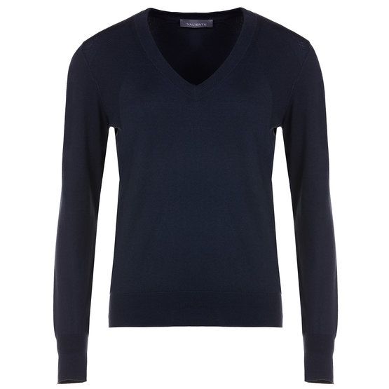 Valiente Jaquard-Struktur  Strick V Pullover navy