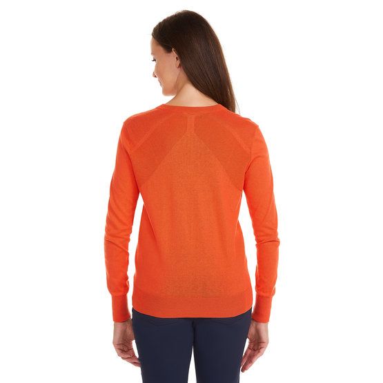 Valiente Jaquard structure knit V sweater orange