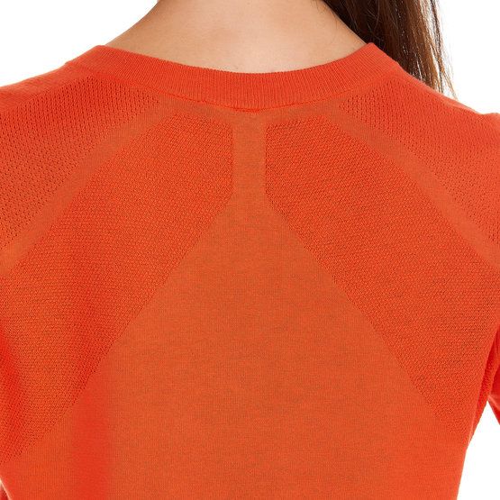 Valiente Jaquard structure knit V sweater orange