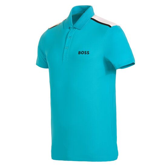 BOSS Paddytech Halbarm Polo türkis