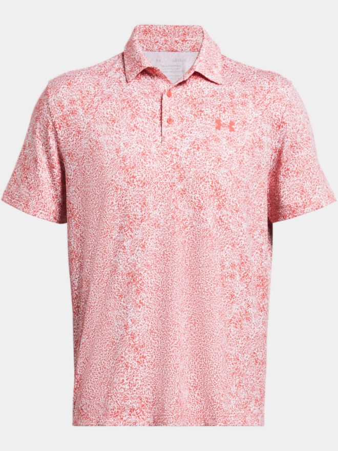 Under Armour Playoff 3.0 Azalea Camo Halbarm Polo rot