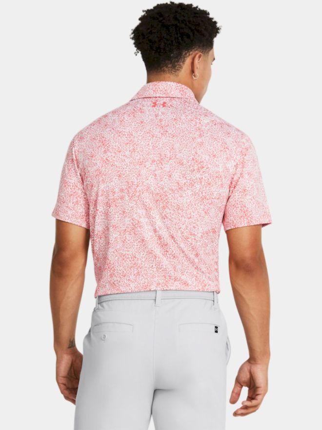 Under Armour Playoff 3.0 Azalea Camo Halbarm Polo rot