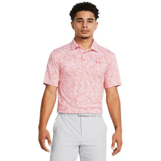 Under Armour Playoff 3.0 Azalea Camo Halbarm Polo rot