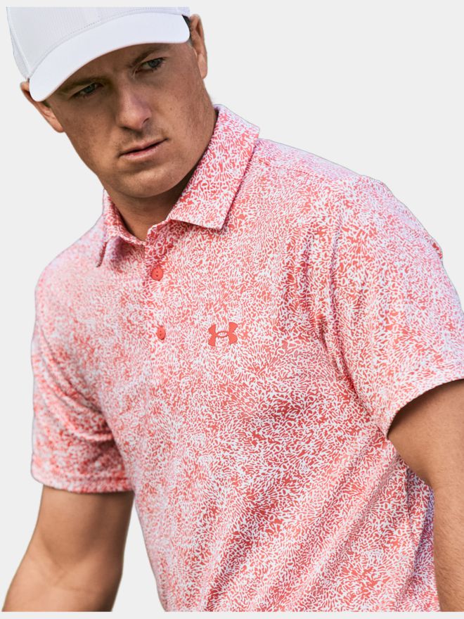 Under Armour Playoff 3.0 Azalea Camo Halbarm Polo rot