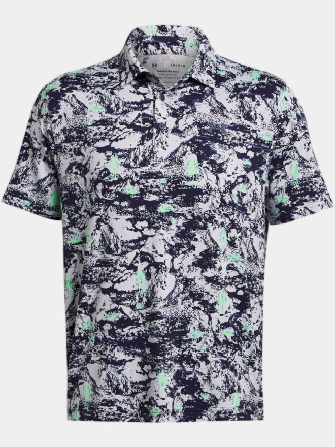 Under Armour Playoff 3.0 Pine Camo Halbarm Polo hellgrau