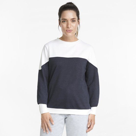 Puma W Cloudspun Bloom Crewneck Stretch Midlayer weiß