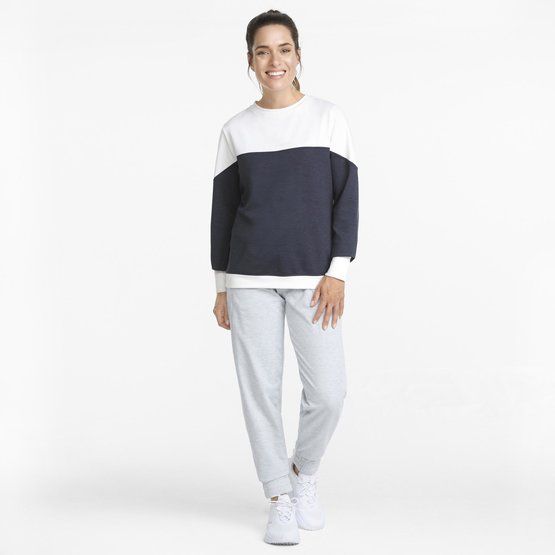 Puma W Cloudspun Bloom Crewneck Stretch Midlayer weiß