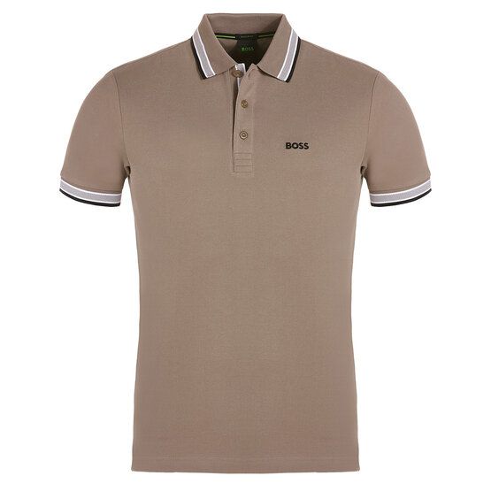 BOSS Paddy Halbarm Polo taupe