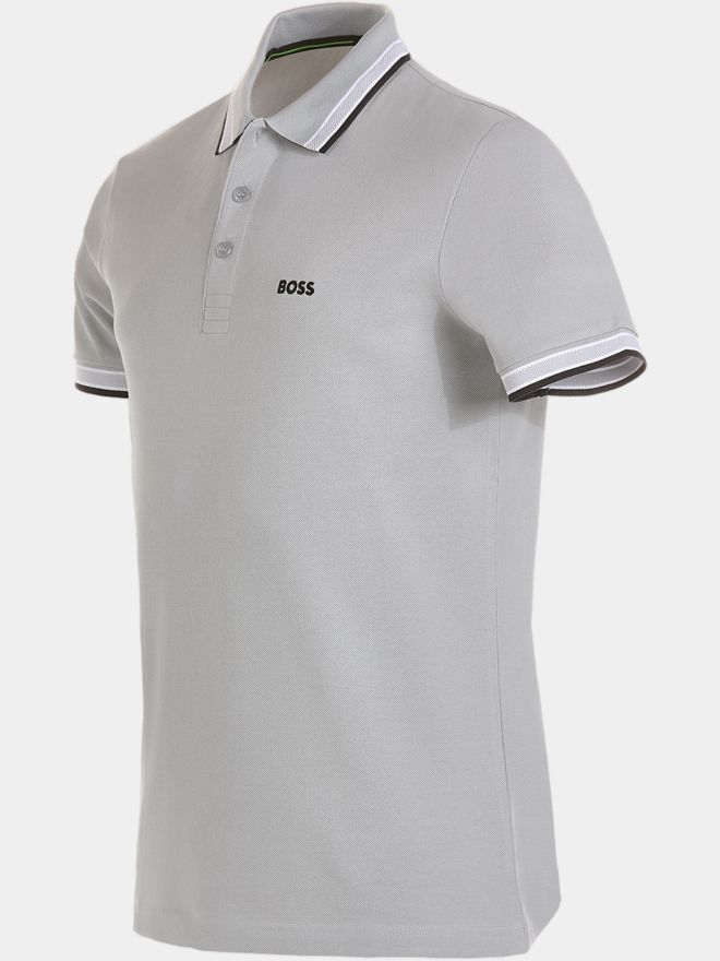 BOSS Paddy Halbarm Polo hellgrau
